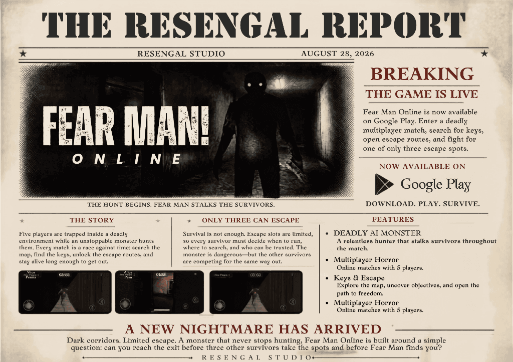 BREAKING: Fear Man Online is NOW LIVE.